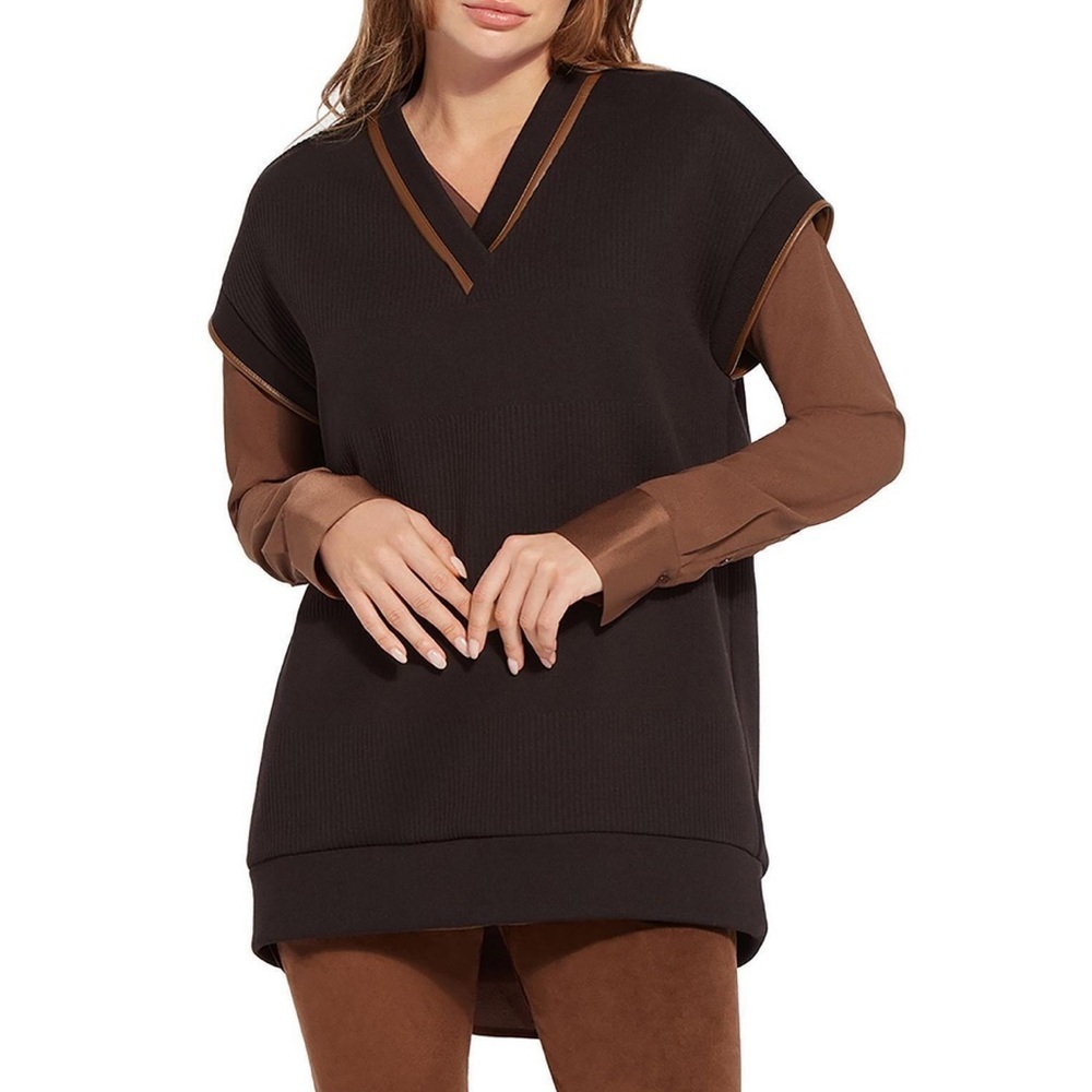 Lysse Quilted Convertible Sweatshirt‎ In Black Size Small